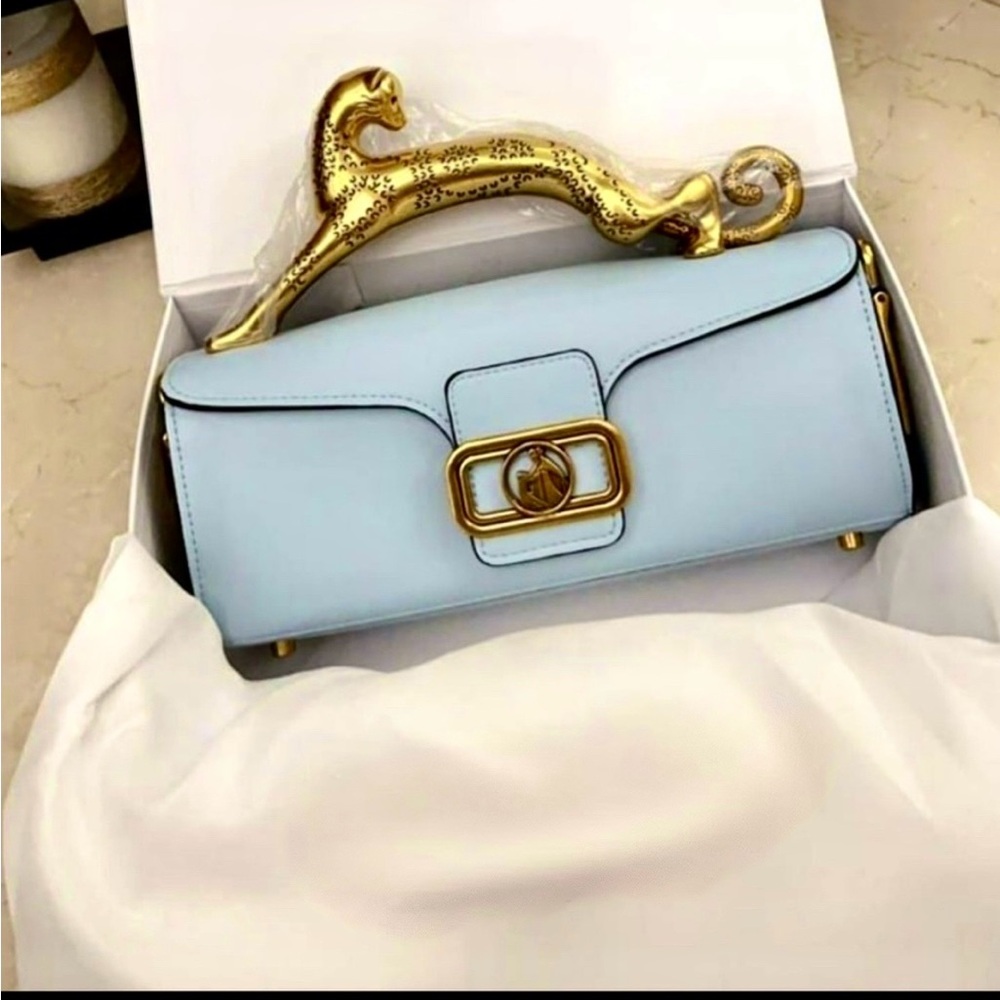 100% GENUINE LEATHER CAT HANDLE LUXURY BAG + LEATHER STRAP + DUST BAG